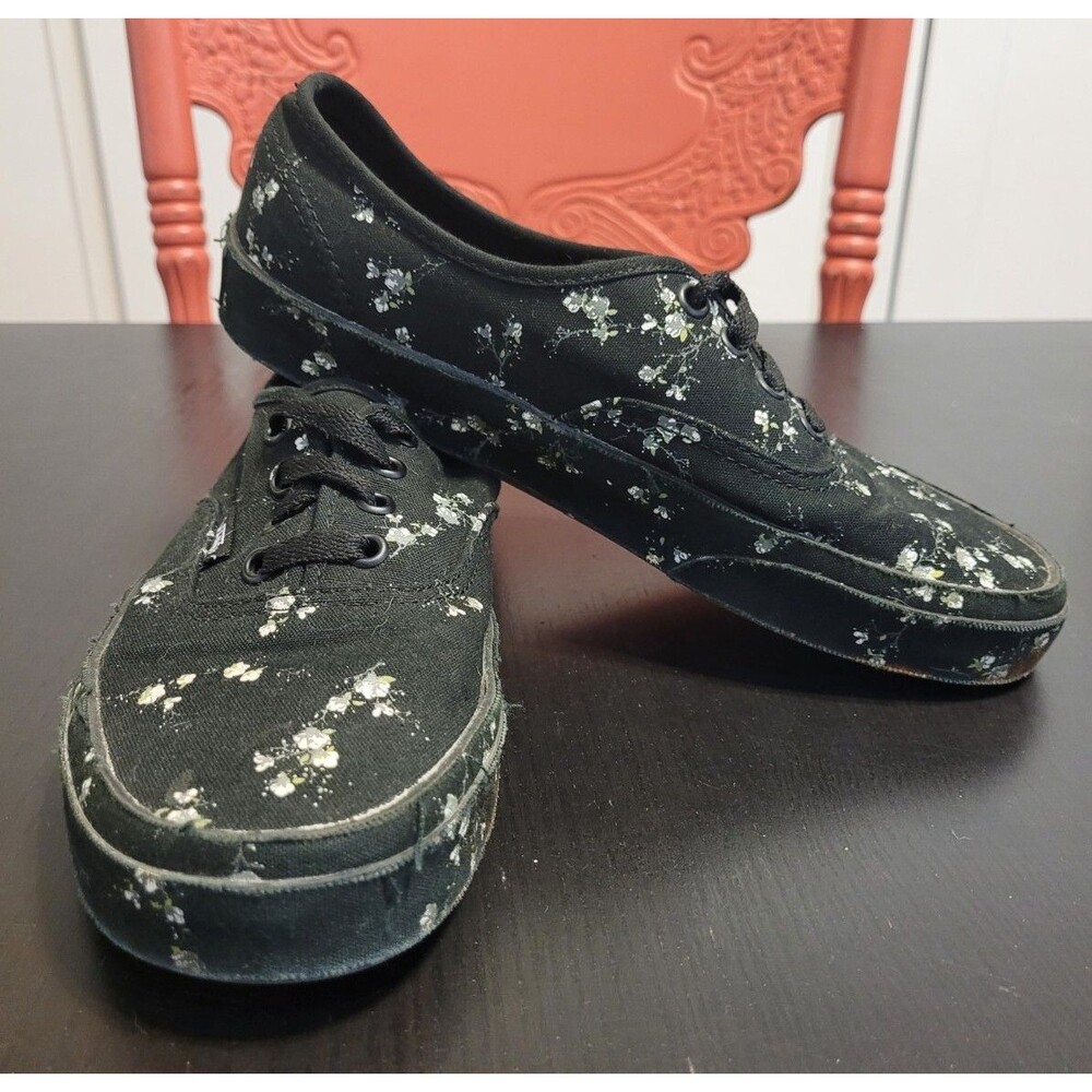 Vans Old Skool Skate Shoes Women's Size 7.5 Midnight Floral Canvas Sneakers